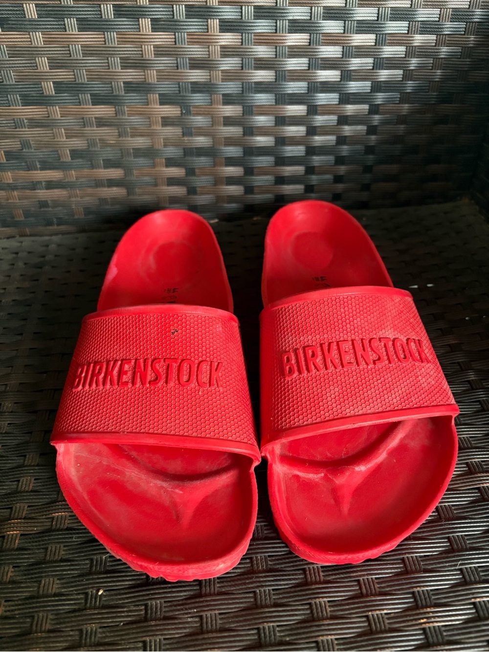 BIRKENSTOCK Red Slide Sandals unisex Size 11